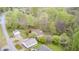 Aerial view of a home with two outbuildings nestled among mature trees and meandering streets at 8329 S Christian Dr, Nineveh, IN 46164
