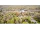 Aerial view of homes among dense trees near the lake, offering a serene and nature-filled environment at 8329 S Christian Dr, Nineveh, IN 46164