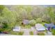 Aerial view of a house with multiple outbuildings, surrounded by mature trees and well-maintained landscaping at 8329 S Christian Dr, Nineveh, IN 46164