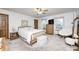 Cozy bedroom with carpet floors features a ceiling fan, two windows and neutral paint at 8329 S Christian Dr, Nineveh, IN 46164