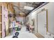 Garage interior with sink, storage, work table, and shelving at 8329 S Christian Dr, Nineveh, IN 46164