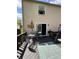 Deck overlooking a lawn with an outdoor dining area at 9415 Timber View Dr, Indianapolis, IN 46250