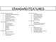 List of standard features included with the property, such as kitchen components, electrical items, and construction materials at 953 Udell St, Indianapolis, IN 46208
