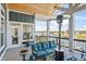 Relaxing porch features comfortable seating, views of the lake, and the perfect spot for enjoying the scenery at 10590 Geist View Dr, Fishers, IN 46055