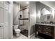 Bathroom featuring vanity, toilet and tiled shower at 10919 Running Tide Ct, Indianapolis, IN 46236