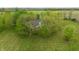 Overhead view of the home, nestled between tall lush trees and well-manicured lawns at 1285 S 1100 E, Zionsville, IN 46077