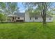 Lush backyard showcasing a well-maintained lawn and a spacious deck ideal for outdoor relaxation and entertainment at 1285 S 1100 E, Zionsville, IN 46077