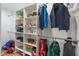 Organized walk-in closet with shelves and rods, providing ample storage space and closet organizers at 1285 S 1100 E, Zionsville, IN 46077