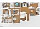 Birds eye floor plan view of second story, including furniture and flooring at 1285 S 1100 E, Zionsville, IN 46077