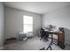 Neutral bedroom featuring gray walls, carpet and a functional desk area at 13451 All American Rd, Fishers, IN 46037