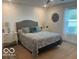 Comfortable bedroom featuring a large bed with floral bedding and matching bedside tables at 1511 Coen Ct, Columbus, IN 47201