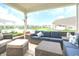 Comfortable covered patio with stylish outdoor furniture and scenic water view at 16201 Haywood St, Fishers, IN 46037
