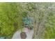 Aerial view of a secluded house nestled among lush green trees with a gravel driveway at 1630 Hinson Rd, Martinsville, IN 46151