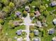 Aerial view of homes on a cul-de-sac with mature trees and well-maintained lawns at 18811 Orleans Ct, Noblesville, IN 46060