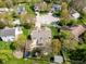 Aerial view of the home in a cul-de-sac features a fenced yard with a play area at 18811 Orleans Ct, Noblesville, IN 46060