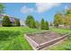 Backyard featuring garden beds and a lush lawn, offering great outdoor space at 19248 Searay Dr, Noblesville, IN 46060