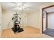Finished basement with gym equipment and light-colored flooring and walls at 19248 Searay Dr, Noblesville, IN 46060