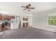 Open concept living room with stainless kitchen and eating area at 19552 Wagon Trail Dr, Noblesville, IN 46060