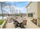 Outdoor deck with waterfront views and patio furniture, ideal for enjoying the scenery and entertaining guests at 2001 E Ely Ct, Martinsville, IN 46151