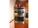 Modern stainless steel microwave and oven at 215 Fairway Ct, Franklin, IN 46131