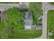 Birds eye view of a private residence featuring a charming backyard, deck, lush greenery, and convenient street access at 25 N Wayburn St, Indianapolis, IN 46229