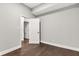 Neutral bedroom featuring hardwood floors, fresh paint and a closet at 257 N Tacoma Ave, Indianapolis, IN 46201