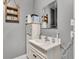 Bathroom with a white vanity and ample storage at 301 S B St, Thorntown, IN 46071