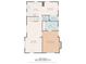 Detailed first floor plan showcasing the kitchen, dining area, bathrooms, and primary bedroom at 3132 Indianapolis Ave, Indianapolis, IN 46208