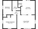 Detailed floor plan showcasing the layout of the bedrooms, living room, kitchen, and bathroom at 3322 W 22Nd St, Indianapolis, IN 46222