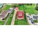 Aerial view showcasing the home's layout and spacious backyard at 429 E Main St, Whiteland, IN 46184
