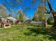 Expansive backyard features play set, grassy lawn, and mature trees at 4305 Lincoln Rd, Indianapolis, IN 46228