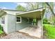 Exterior side view of a house, featuring a covered patio area and gravel landscaping at 5141 Annette St, Indianapolis, IN 46208