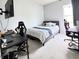 Cozy bedroom with neutral walls, plush carpeting, a comfortable bed, and a TV creating a relaxing retreat at , McCordsville, IN 46055
