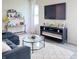 Inviting living room features a fireplace and is adjacent to the modern kitchen at , McCordsville, IN 46055
