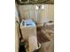 View of the basement with washer and dryer, utility hook ups at 5841 E Julian Ave, Indianapolis, IN 46219