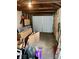 View of the unfinished garage and door at 5841 E Julian Ave, Indianapolis, IN 46219