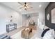 Well-lit living room with an open concept, modern furniture, and a cohesive design, creating a welcoming space at 722 E Minnesota St, Indianapolis, IN 46203