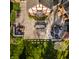 Aerial view of patio with outdoor seating, and garden at 8103 N Pennsylvania St, Indianapolis, IN 46240