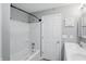 Clean, well-lit bathroom with a shower/tub combo and a white vanity at 842 Miller Ave, Shelbyville, IN 46176