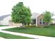 Beautiful single Gathering house showcasing lovely landscaping, brick accents, and a charming front porch area at 8855 Banner Dr, Brownsburg, IN 46112