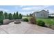 Backyard view featuring a patio with a built-in firepit and well-maintained landscaping at 996 Denton Ct, Westfield, IN 46074