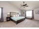 A spacious main bedroom is brightened by natural light and features neutral paint at 996 Denton Ct, Westfield, IN 46074