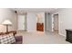The basement features a small kitchenette area and carpeted floors at 10524 Hawks Ridge Ct, Fishers, IN 46037