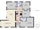 Detailed floor plan showcasing the layout of the home, including bedrooms, bathrooms, living spaces, and kitchen at 108 W Cross St, Anderson, IN 46012