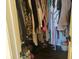 Walk-in closet with lots of assorted clothes, shoes and storage for various fashion items neatly displayed at 1502 Austin Dr, Lebanon, IN 46052