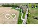 Drone eye view of the long drive way and the acreage of land at 1630 N 400 W, Bargersville, IN 46106