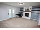 Finished basement space with a fireplace and desk at 4257 Locust Ln, Brownsburg, IN 46112