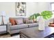 Cozy living room with a gray sofa, modern art, and a decorative vase on a dark wood coffee table at 474 N Randolph St, Indianapolis, IN 46201