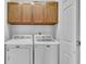Convenient laundry room featuring Maytag washer and dryer and built-in upper cabinets at 65 Palomino Ct, Zionsville, IN 46077