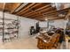 Finished basement with seating and a large screen, perfect for movie nights or gaming at 70 Casco Dr, Avon, IN 46123